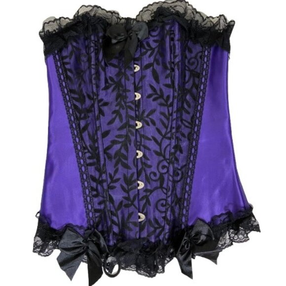 Y2K Music Legs Ruffled Lace Corset Lingerie Size Small Romantic Sexy - Picture 1 of 8